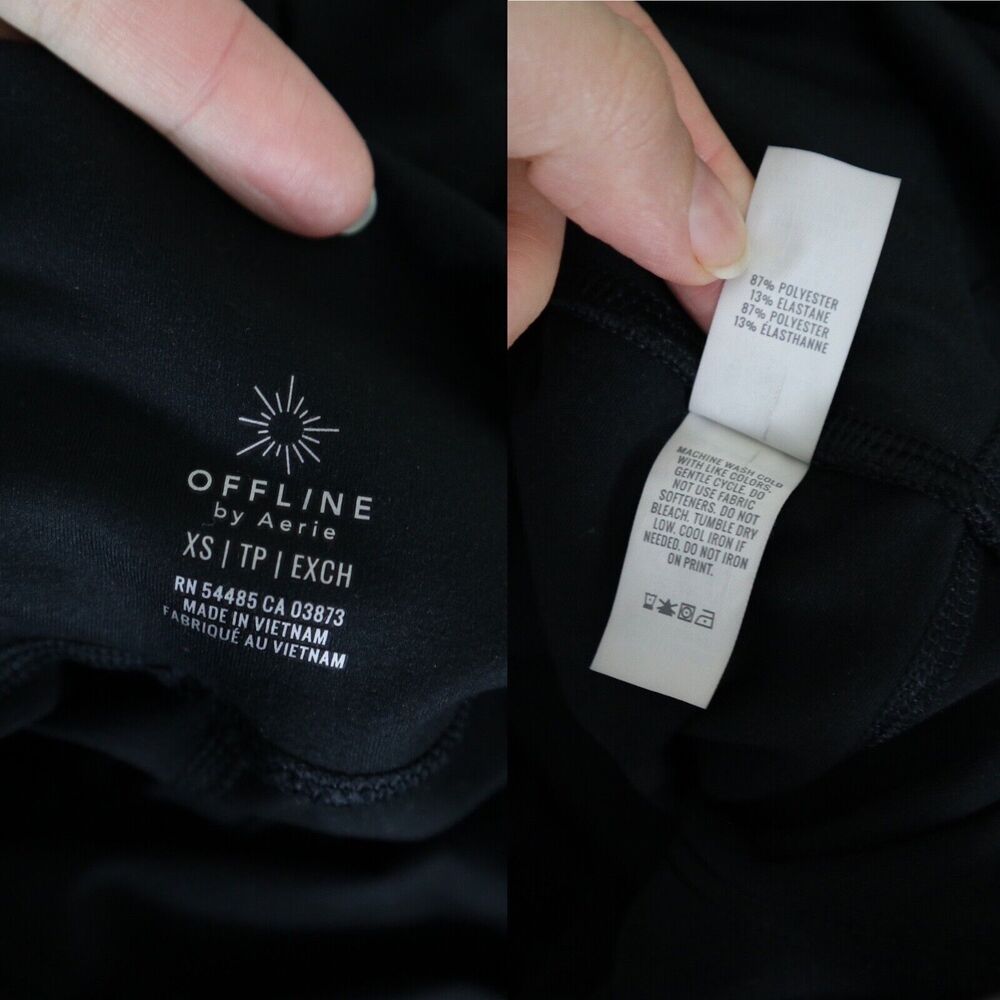 Offline by Aerie Size XS The Hugger Jogger Pants Black Fold Over Waist - Picture 4 of 10